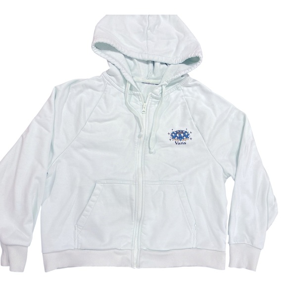 Vans Sea foam Green Floral Butterfly Cropped Hoodie Women’s Size XS - Picture 1 of 4